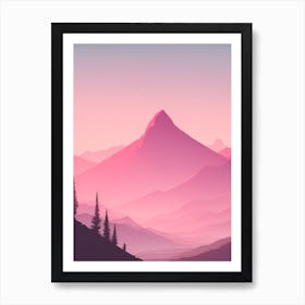 Misty Mountains Vertical Background In Pink Tone 94 Art Print