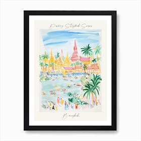 Poster Of Bangkok, Dreamy Storybook Illustration 1 Art Print