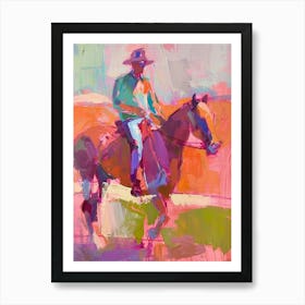 Neon Cowboy Painting 2 Art Print