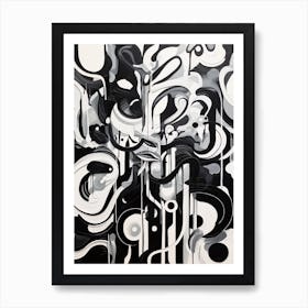 Vibrant Contrasts Abstract Black And White 3 Art Print