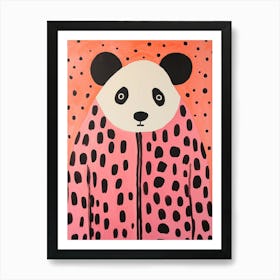 Pink Polka Dot Panda 1 Art Print