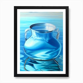 Water In Glass Jug Waterscape Marble Acrylic Painting 2 Art Print