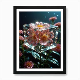 Flowers In A Cube Art Print