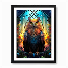 Owl In The Forest Art Print