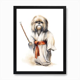 Shih Tzu Dog As A Jedi 1 Art Print