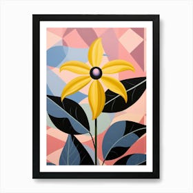 Black Eyed Susan 3 Hilma Af Klint Inspired Pastel Flower Painting Art Print