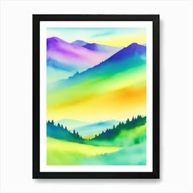 Watercolor Of Mountains 3 Art Print