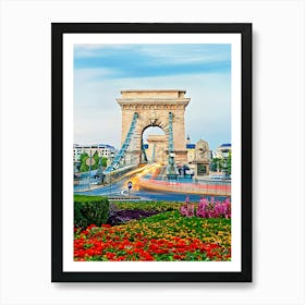 Chain Bridge In Budapest Art Print