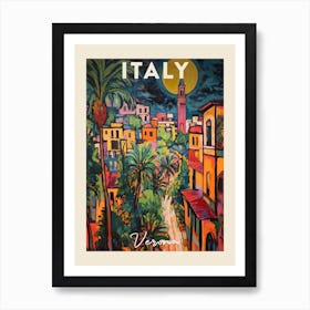 Verona Italy 4 Fauvist Painting Travel Poster Art Print