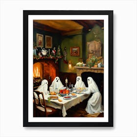 Ghosts At The Dinner Table Art Print