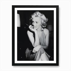 Vintage Marilyn Monroe Black And White Art Print