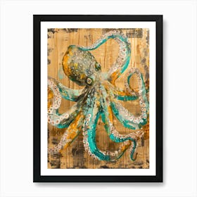 Dumbo Octopus Gold Effect Collage 1 Art Print