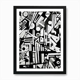 Patterns Abstract Black And White 5 Art Print