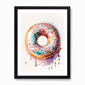 Sprinkles Donut Cute Neon 7 Art Print