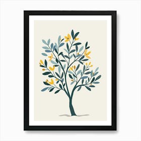 Olive Tree Flat Illustration 1 Art Print