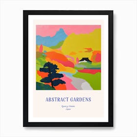 Colourful Gardens Ryoan Ji Garden Japan 7 Blue Poster Art Print