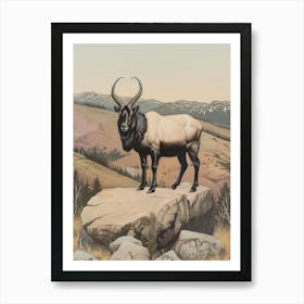 Elk Illustration 1 Art Print