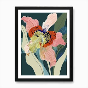 Colourful Flower Illustration Hellebore 2 Art Print