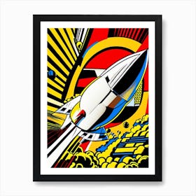 Spacecraft Bright Comic Space Art Print