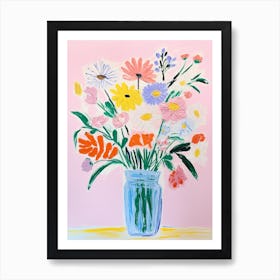 Flower Painting Fauvist Style Cosmos 1 Art Print