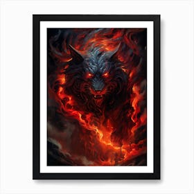 Wolf In Flames 5 Art Print