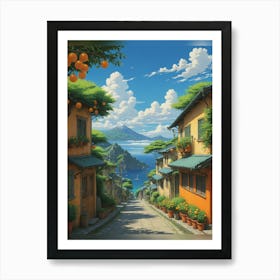 Orange Street Art Print