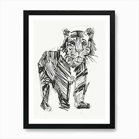 B&W Bengal Tiger Art Print