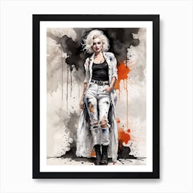 Marilyn In White Coat Art Print