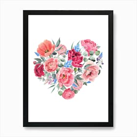 Heart Of Flowers 1 Art Print