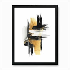 Abstract Gold And Black Painting 7 Art Print