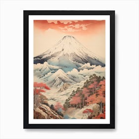 Mount Gassan In Yamagata,, Ukiyo E Drawing 2 Art Print
