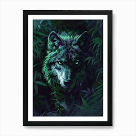 Wolf In The Jungle 16 Art Print