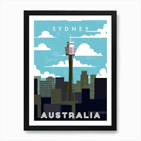 Sydney, Australia — Retro travel minimalist poster 1 Art Print