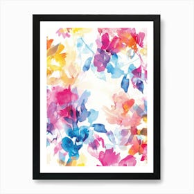 Watercolor Floral Pattern 1 Art Print