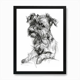 Brussels Griffon Line Sketch 2 Art Print