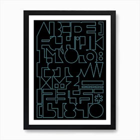 Black Modernist Alphabet Art Print
