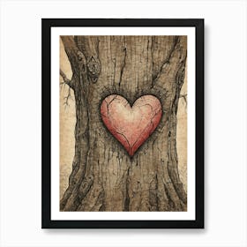 Heart In A Tree Art Print