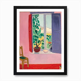 Open Window Purple Red Art Print