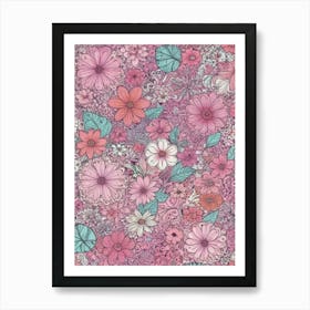 Pink Flowers 26 Art Print