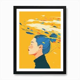 Girl With Blue Hair 16 Art Print