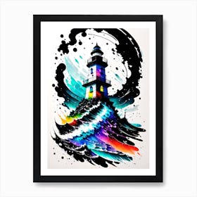 Lighthouse Painting Art Print