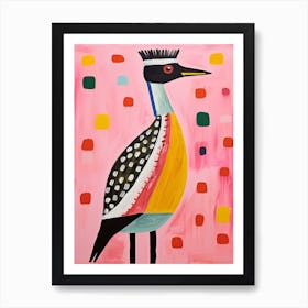 Pink Scandi Grebe 1 Art Print