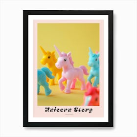 Rainbow Pastel Toy Unicorn Friends 3 Poster Art Print