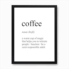 Coffee Definition Meaning Poster