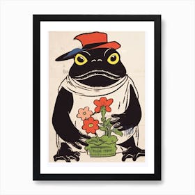 Frog In The Garden,  Matsumoto Hoji Inspired Japanese 5 Art Print