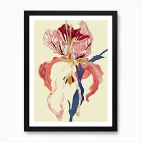 Colourful Flower Illustration Bleeding Heart 4 Art Print