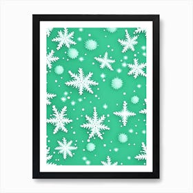 Stellar Dendrites, Snowflakes, Kids Illustration 4 Art Print