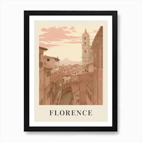 Florence Vintage Pink Italy Poster Art Print