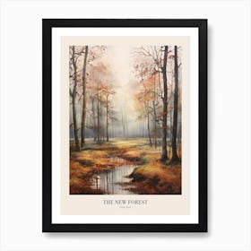 Autumn Forest Landscape The New Forest England 2 Poster Art Print