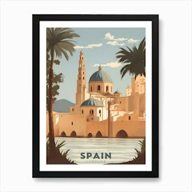 Cordoba Spain Retro Travel Art Print